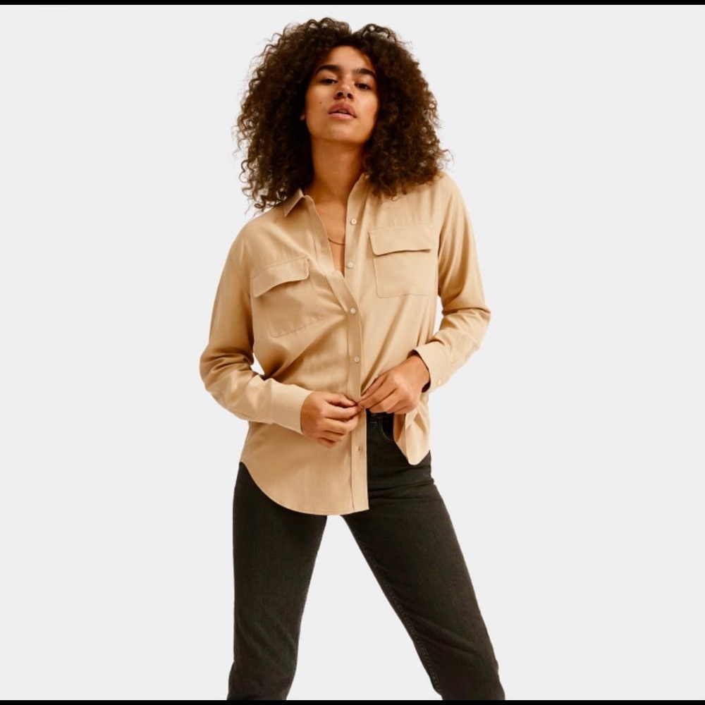 Everlane washable silk relaxed shirt Small size 2